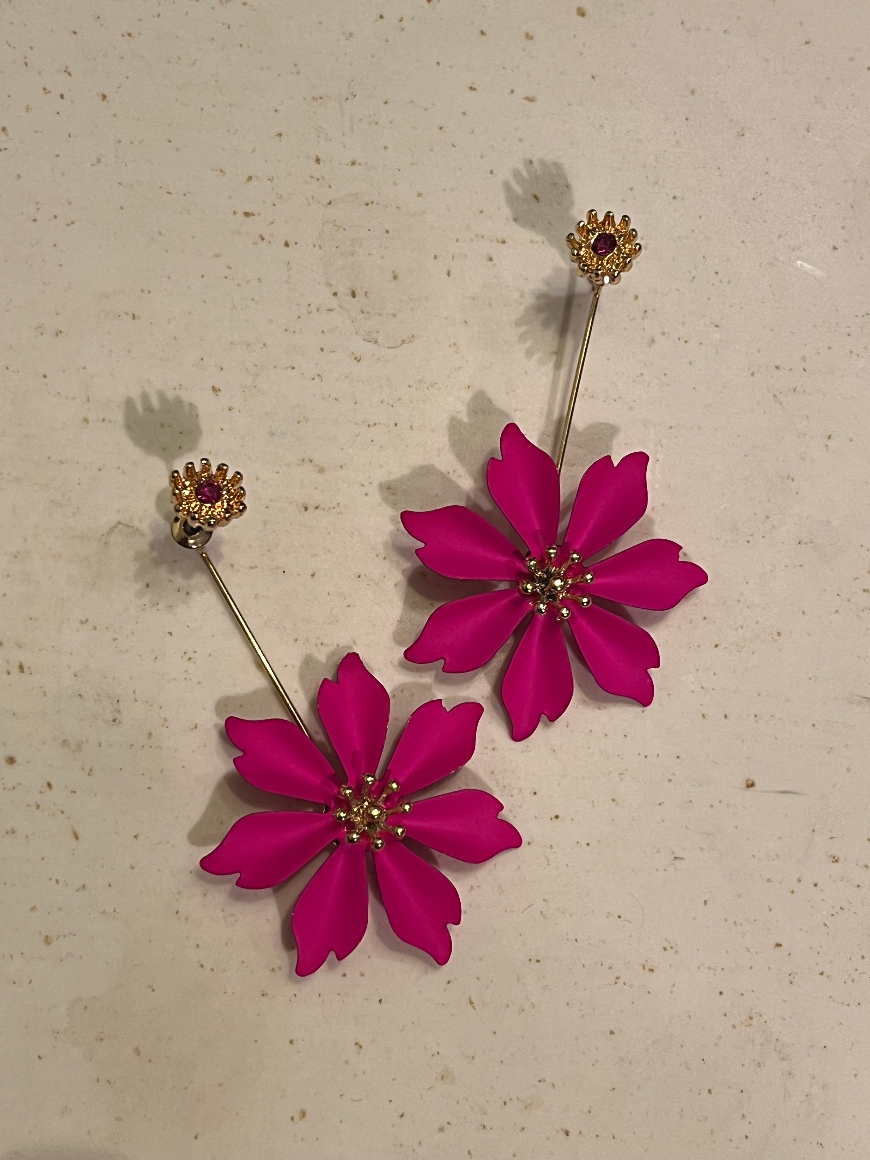 Flores colgantes fucsia