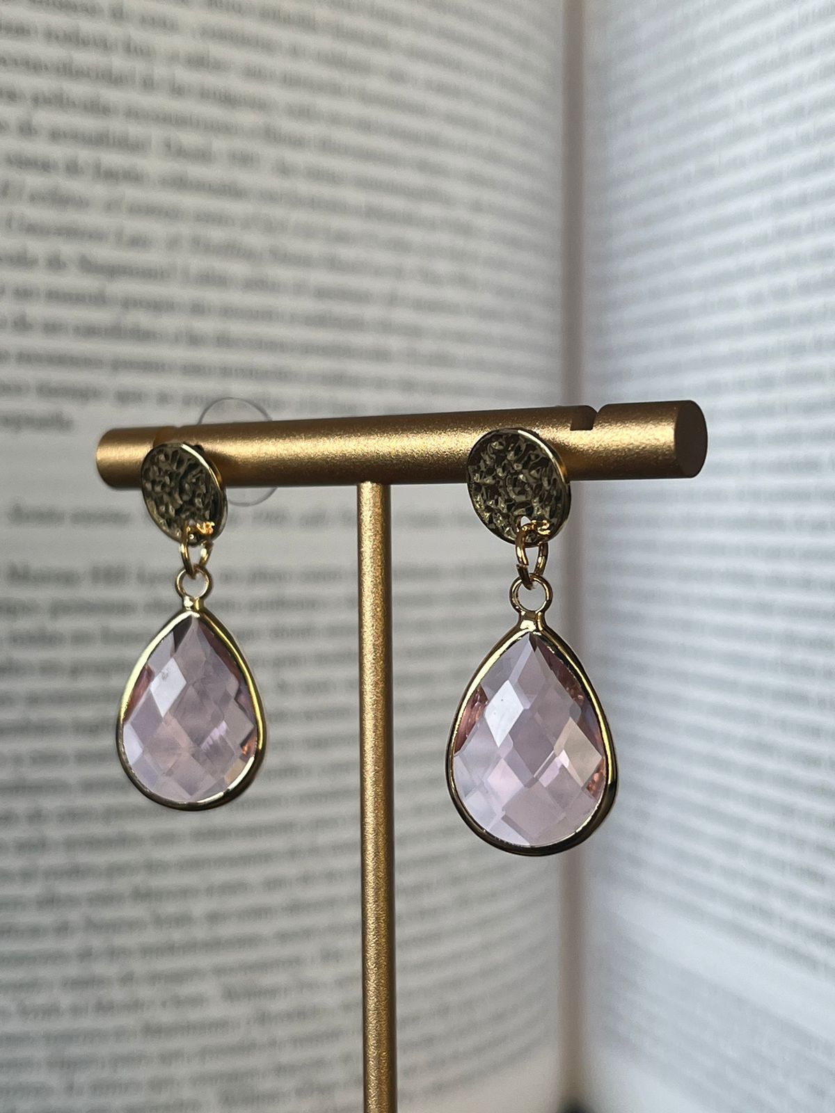 Aros Bendita-Piedra rosa